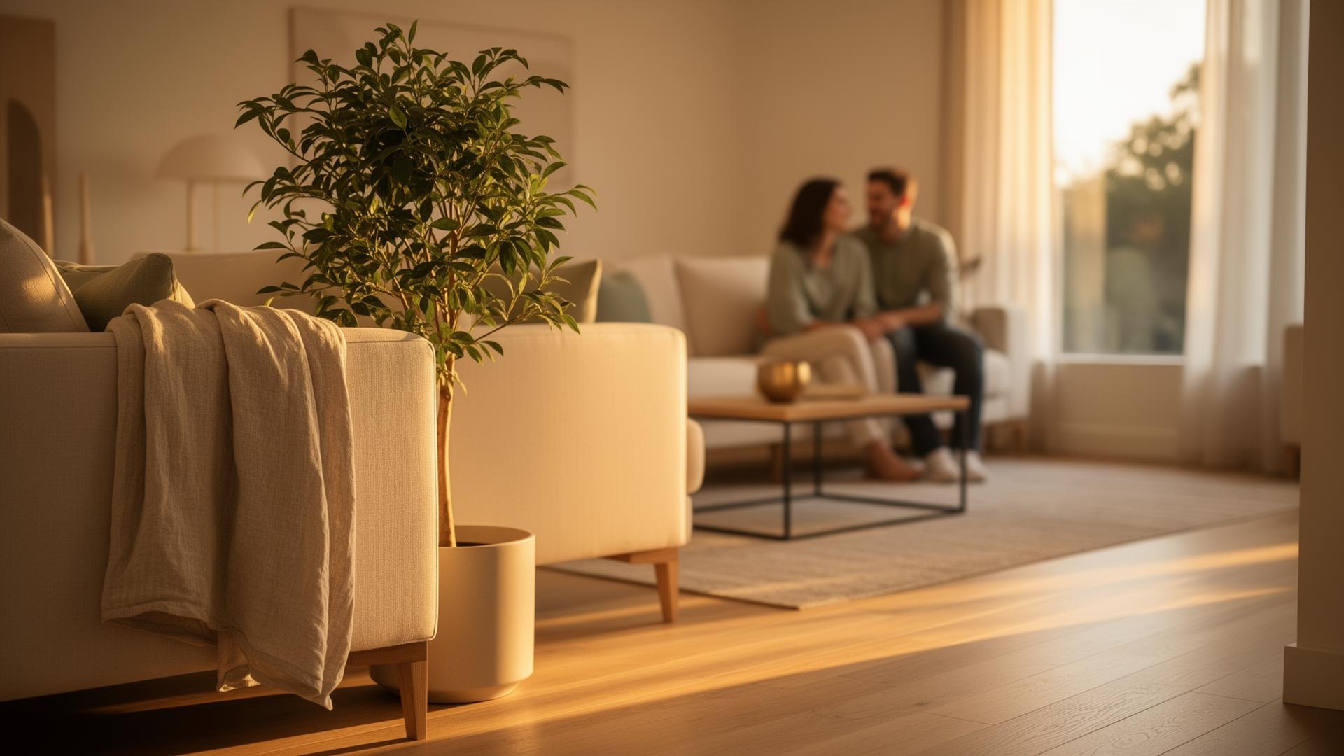 A calm, organized home interior representing the HomeHubAi ecosystem